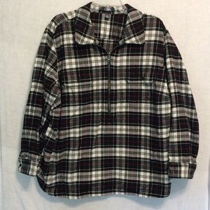 Chaps| Plaid Flannel Zipper Down Shirt